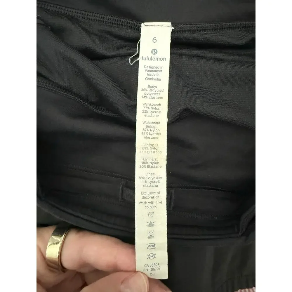 Lululemon Speed Up Lined Shorts 3.5” Inseam Black Size 6